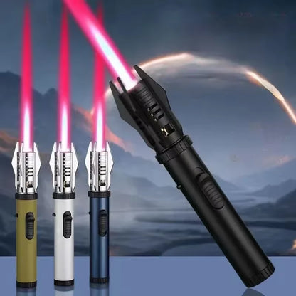 2024 Planet Lightsaber Butane Gas Lighter 360° Use Metal Outdoor Windproof Turbine Torch Jet Lighter Gun BBQ Welding Cigar Tool
